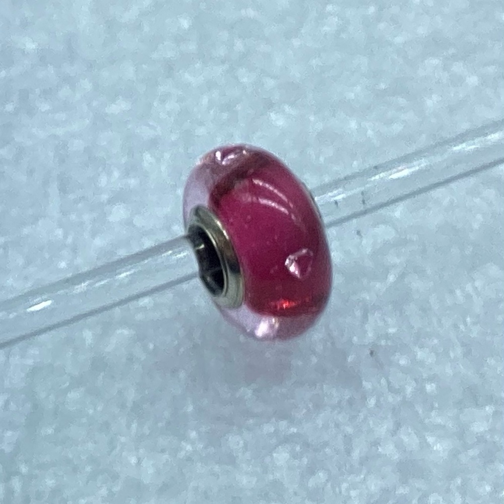 Pandora, “ Cerise Heart” Murano Glass S925Ale Charm 791664CZ M27-5